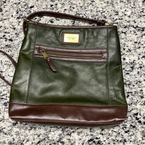 Tignanello Green and brown Crossbody Purse